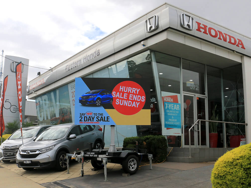 LED trailer advertising for Eastern Honda dealership