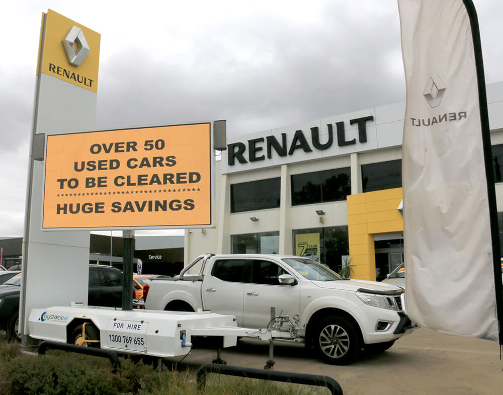 LED trailer at Renault Werribee
