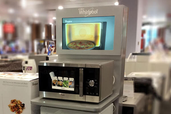 Indoor digital signage screen in a retail store